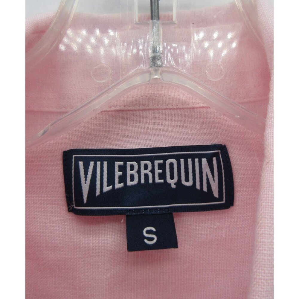 Vilebrequin Shirt Small Linen Button Up Pocket Summer Resort Wear Beach - Picture 9 of 13